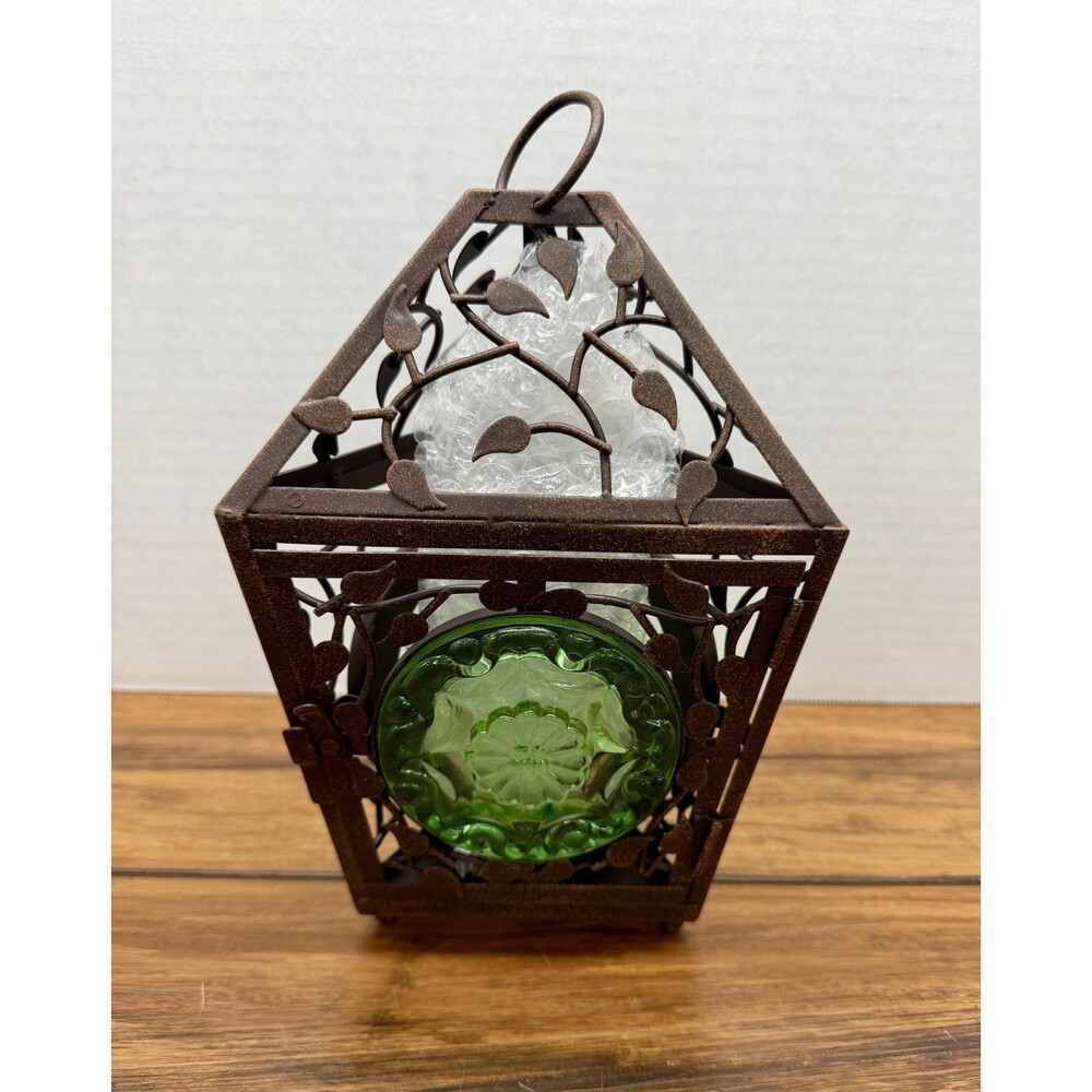 PartyLite La Rosetta Hanging Lantern Green Emerald Tea Candle Holder P7565 NEW